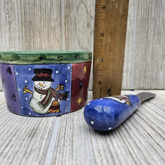 Sango The Sweet Shoppe Christmas Dip Bowl & Spreader Set 3041 Sue Zipkin - Picture 6 of 8